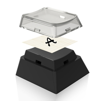 12/24 Universal Instantly Custom Double-Layer Keycaps with Transparent Cover Cap for DIY Removable Stickers or Scraps of Paper