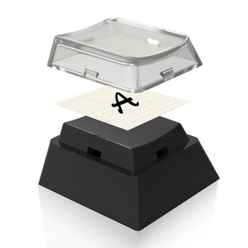 12/24 teclas universales de doble capa personalizadas al instante con tapa transparente para pegatinas extraíbles DIY o restos de papel