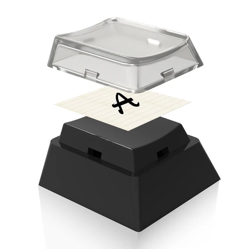 12/24 teclas universales de doble capa personalizadas al instante con tapa transparente para pegatinas extraíbles DIY o restos de papel