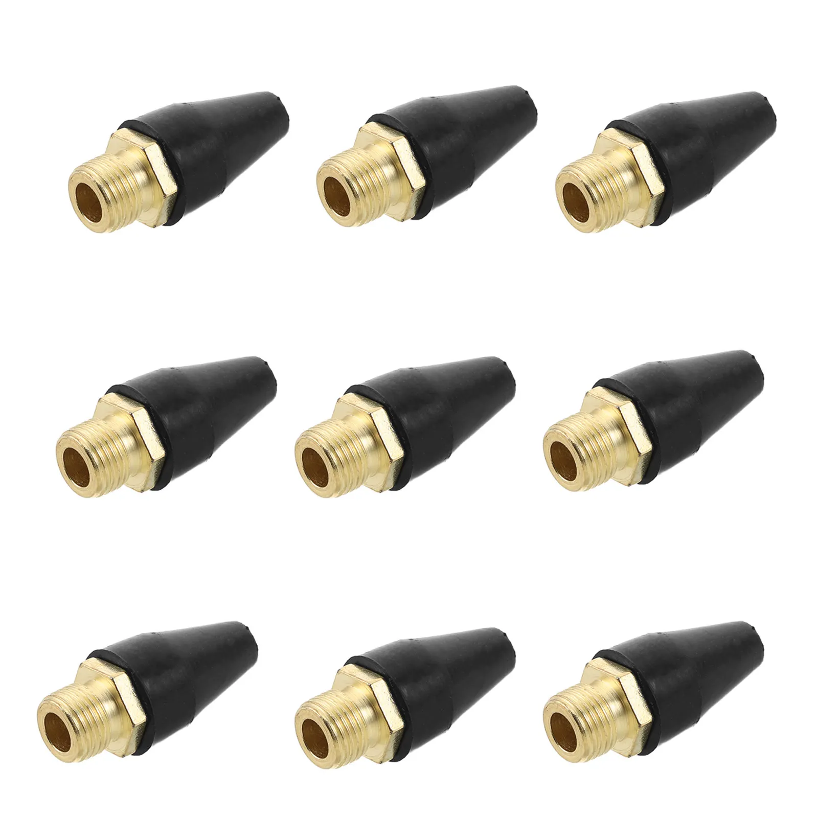 10Pcs Pneumatic Air Nozzle Soft Rubber Tip Rustproof Brass Base Air Blow Gun Car Engine Cleaning Dust Blower Replacement