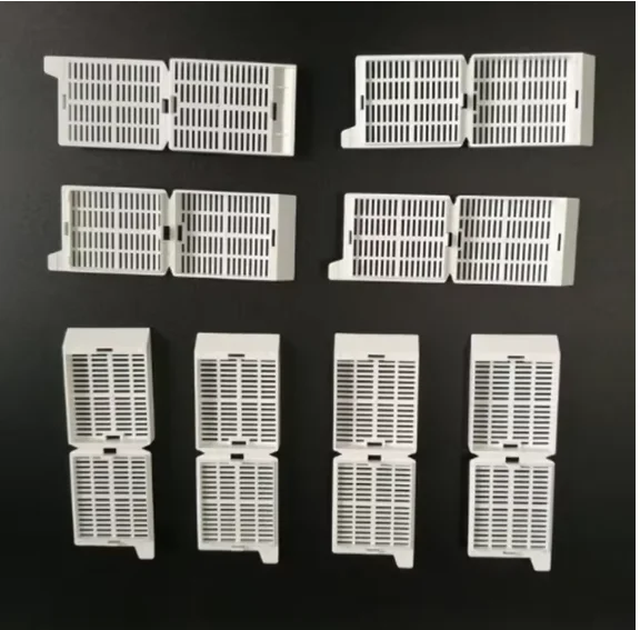 

250pcs/box Lab POM Material Tissue Cartridge Embedding Slice Box White Dehydration Box Tissue Cassette