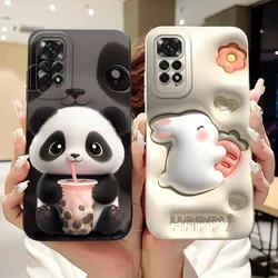 For Xiaomi Redmi Note 11 11s 4G Case Redmi Note 11 Pro 4G Global Cute Panda Rabbit Cartoon Soft Silicone Lens Protective Bumper