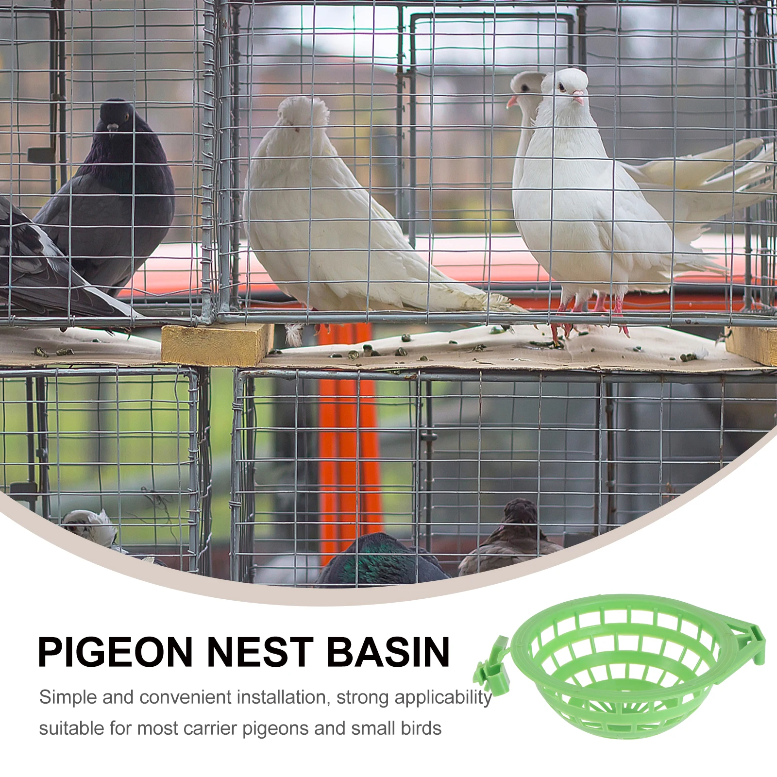 

2PCS Large Bird Nest Basin Green Breeding Sleeping Place Easy Install Remove Home Pet Store Plastic Supplies Stable Performance