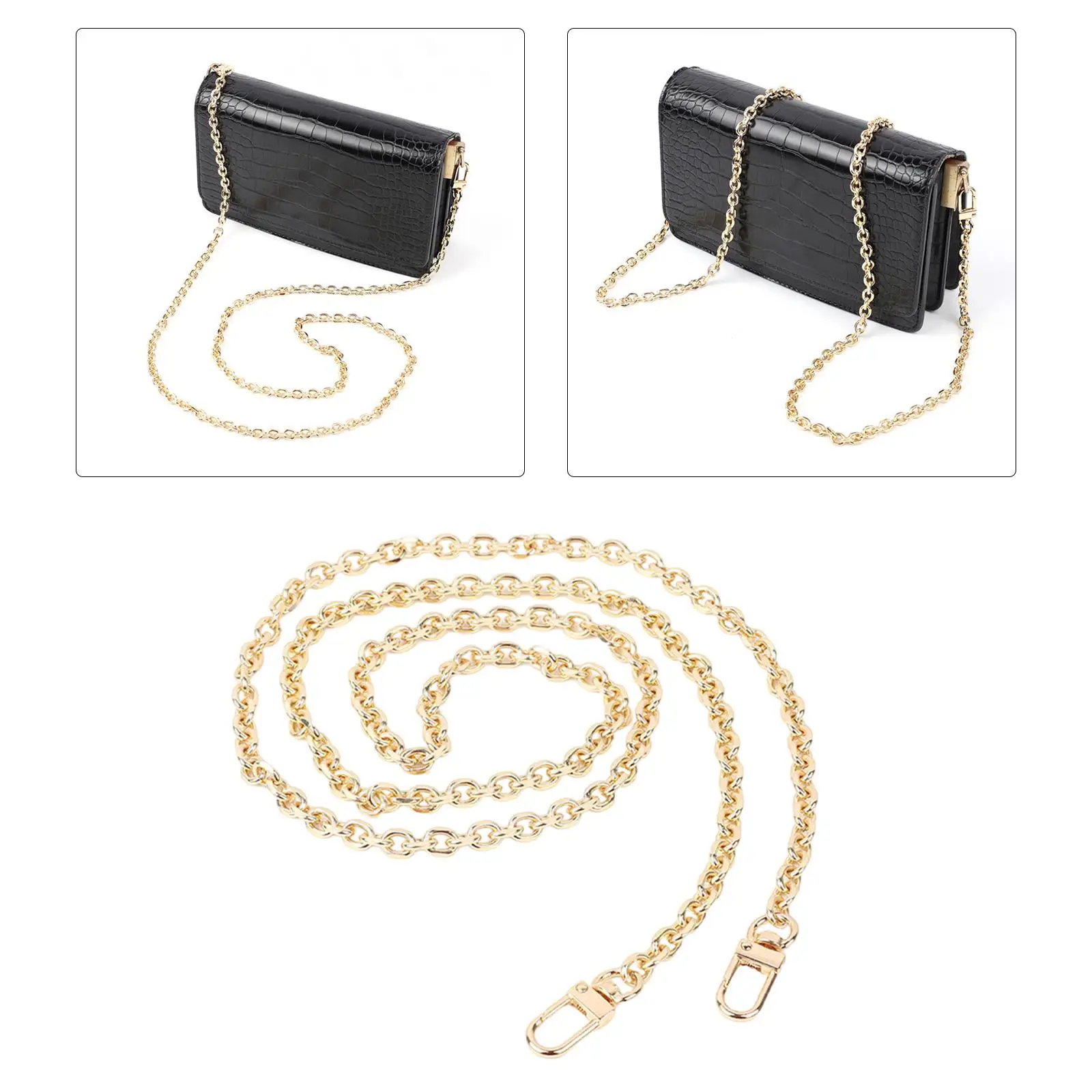 Woman Shoulder Bag Chains Replacement Interchangeable Cross Body Bags Purse Straps w/ Metal Buckles Versatile