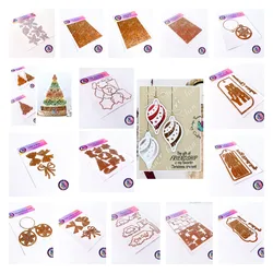 Matryce do cięcia w tle i płyty z gorącej folii nowy boże narodzenie Scrapbooking Album szablon do wytłaczania szablon dekoracja płyty