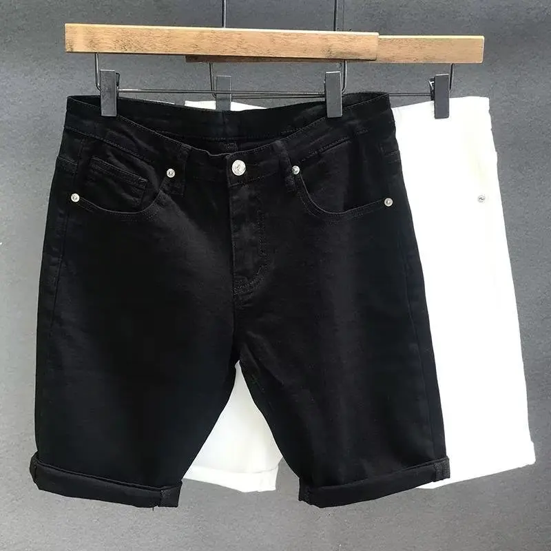 

Men's Summer Thin Casual Loose Jeans Shorts Trendy Streetwear Five-Point Straight Leg Cotton Wear-resistant Youth Fashion
