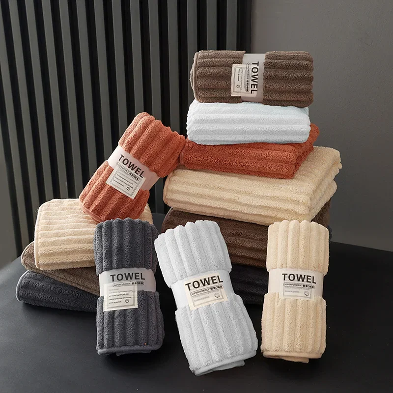 Candy Bath Towel Minimalism Antibacterial Bamboo Charcoal Fiber Thickened Coral Fleece Absorbent Household Towel