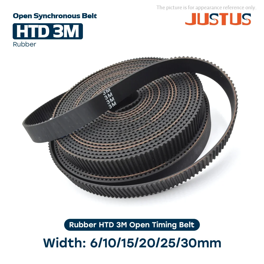 HTD 3M szerokości 6/10/15/20/25/30mm gumowy pasek rozrządu używany w koło pasowe HTD 3M do pas transmisyjny drukarki 3D