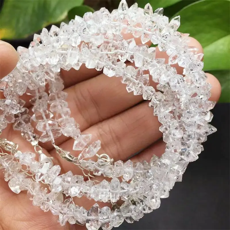 Natural Herkimer Diamond Bracelet Handmade Crystal Healing Reiki Jewelry Stretch Bangle Children Birthday Gift 1pcs