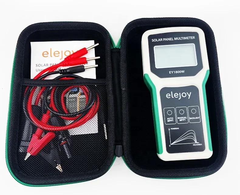 ELEJOY EY1800W LCD MPPT solar panel multimeter solar panel tester smart current tester voltage tester digital power PV meter VOC