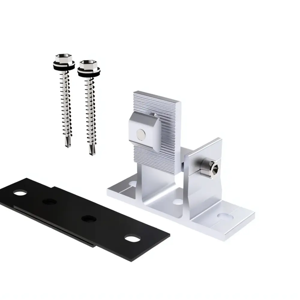 Photovoltaic Solar Panel Mount Aluminum Alloy Front Foot Bracket For Tin Metal Tile Roof Installation Hardware