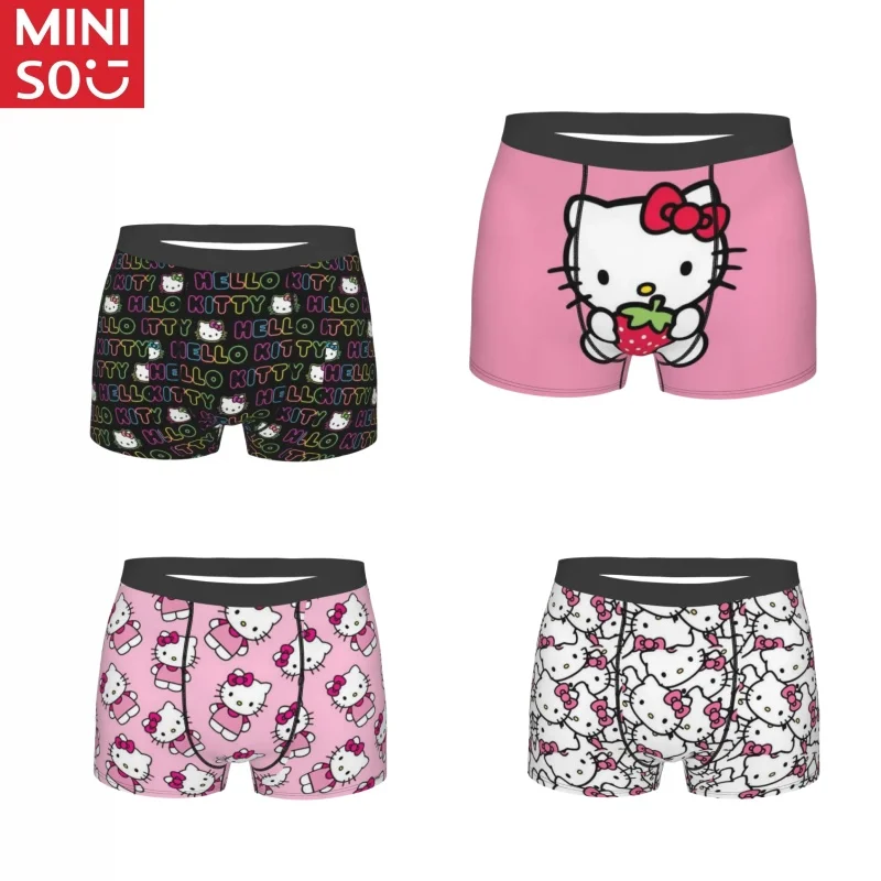 Hello Kitty Underwear Men Stretch Boxer Briefs Shorts Panties Soft Underpants For Male