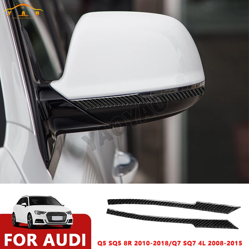 

Carbon Fiber For Audi SQ5 8R 2010-2018 Q7 SQ7 4L 2008-2015 Rearview Mirror Anti-collision Strips Trim Protector Sticker
