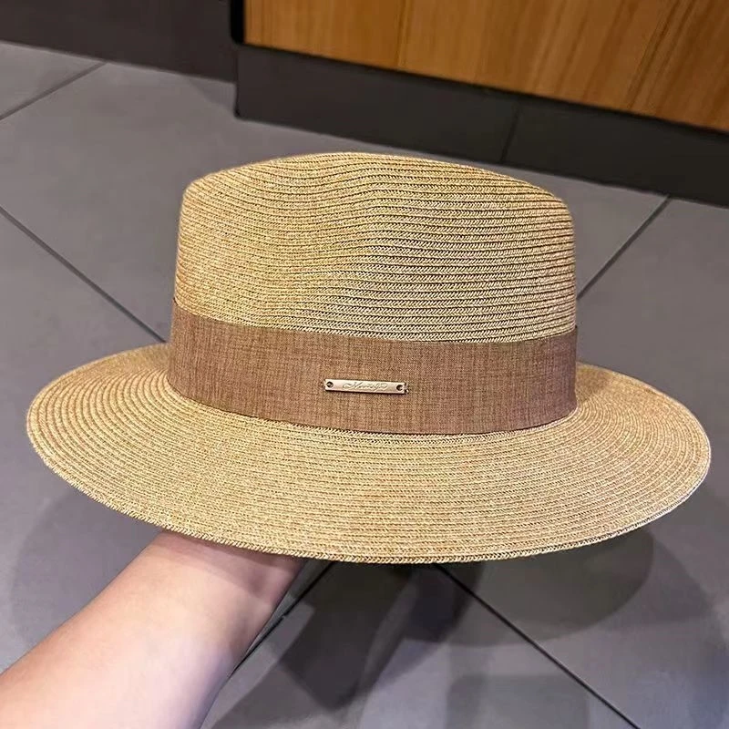 Summer Women Straw Hats Sun Visor Cap Leisure Elegant Panama Hat For Men Gentleman Formal Hat Manattend  Party Quality Hat Gifts