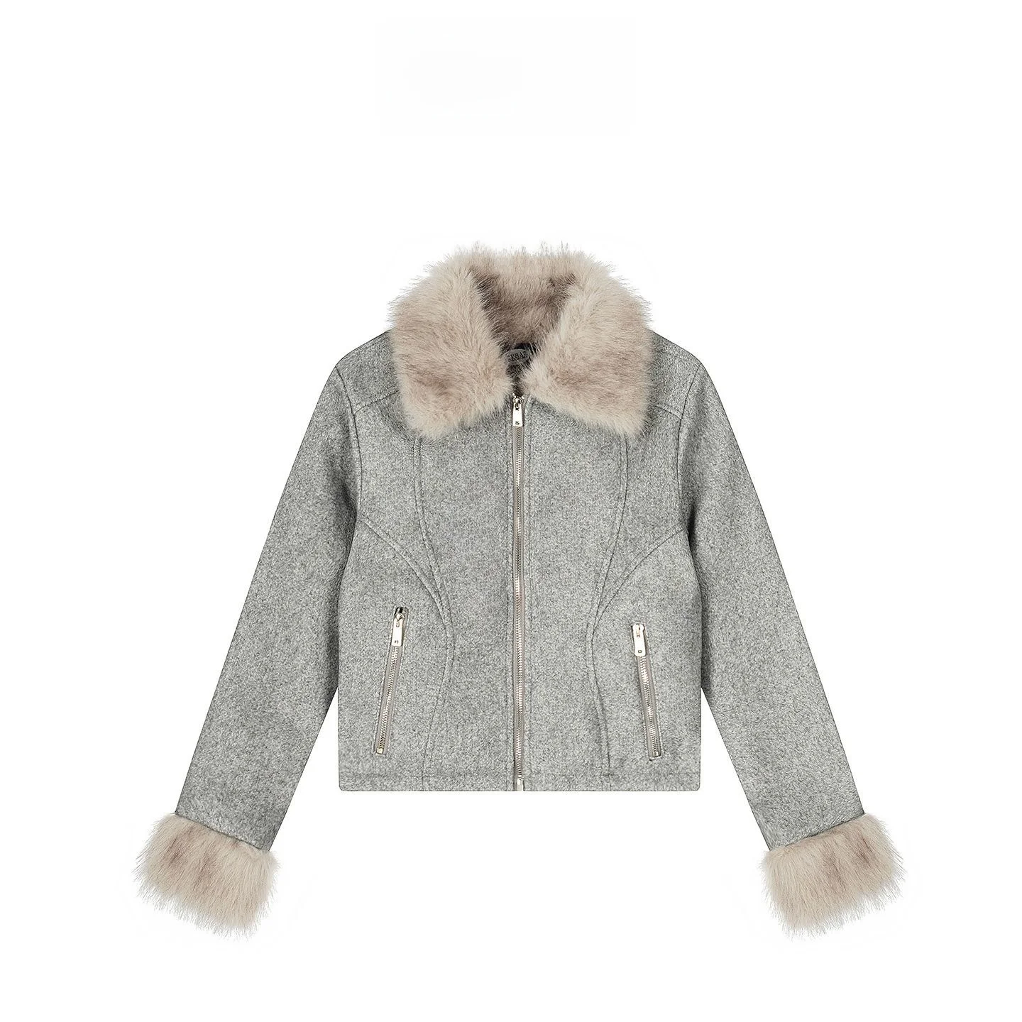 

Retro American Sle Woolen ort Coat Women Slimming Cotton Lined Jaet Warm Turn-down Collar Thiened Spring Outerwear