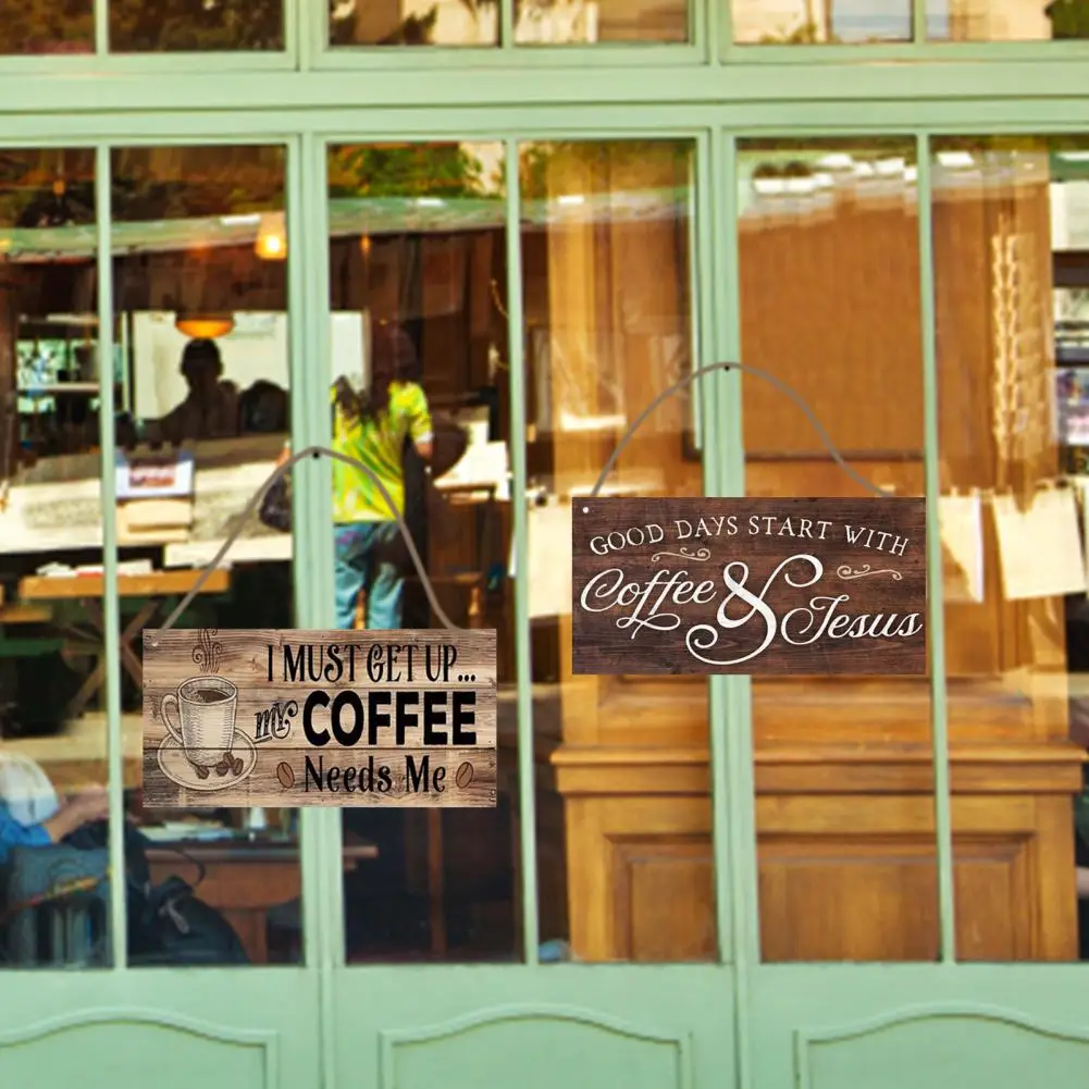 10*20 سنتيمتر تسجيل اللوحة الزخرفية السلس حافة عناصر القهوة الخشبية الباب قلادة خمر نمط نادي تسجيل لمتجر المطبخ مقهى #4