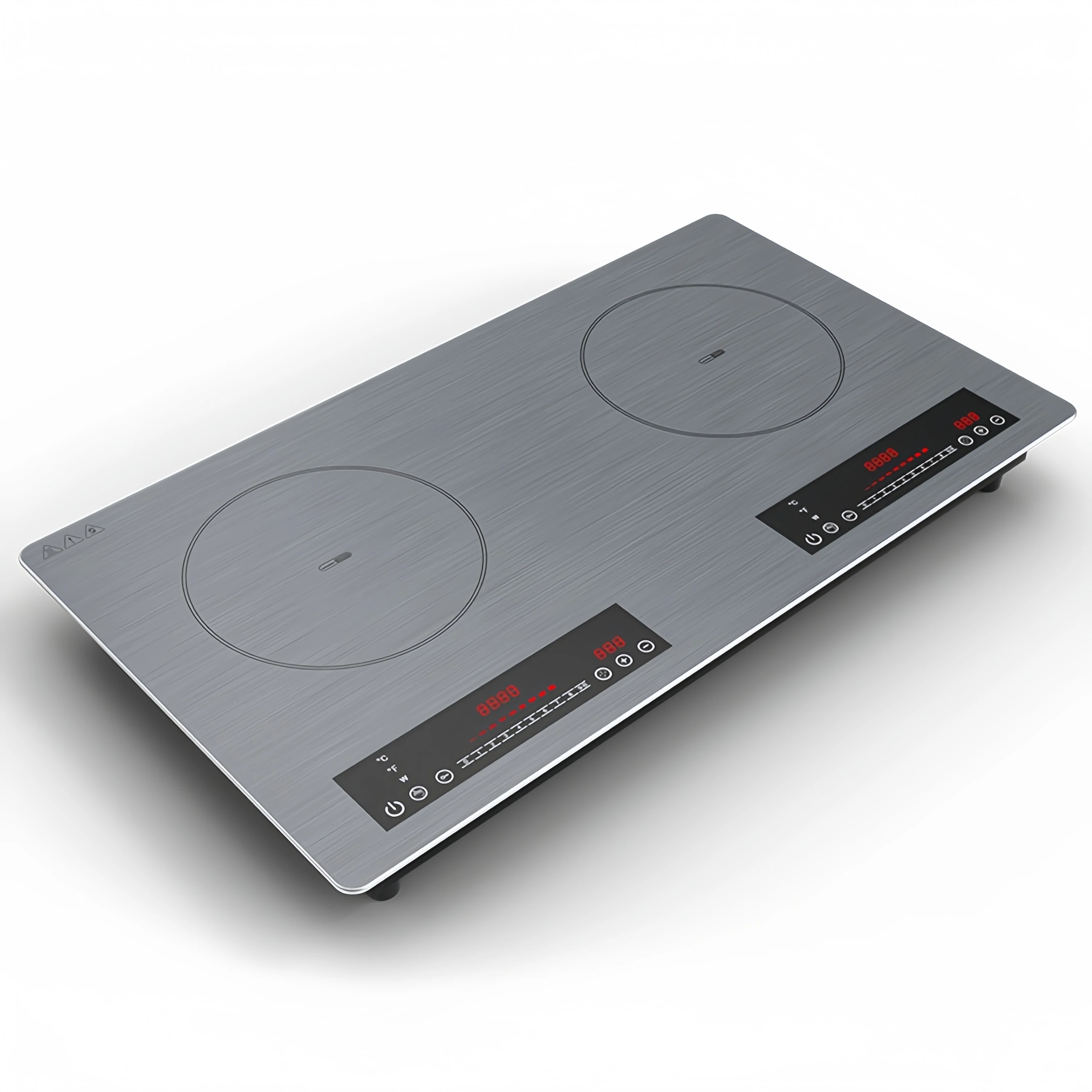 Built-in Induction and Ceramic Hob, Suitable for Stir-frying and Hot Pot, Double burner Countertop Commercial Stove.
