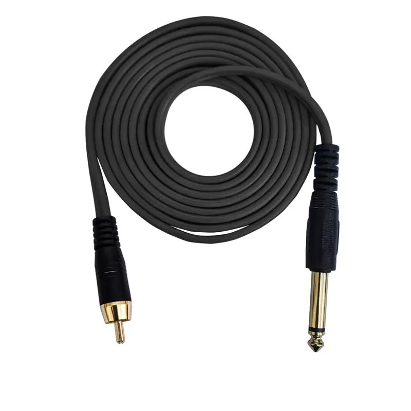 OD3.5mm Gold-Plated Head 6.35mm Male to RCA Male Tattoo Machine Power Cord 1.8m Motor Tattoo Straight Plug-in Hook Wire