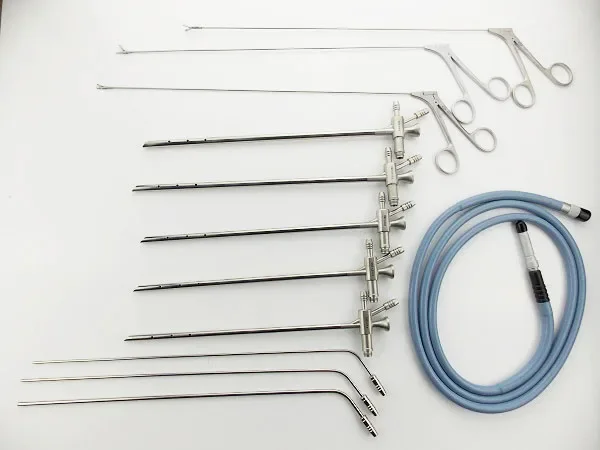 ENT rigid bronchoscope tube with fiber set