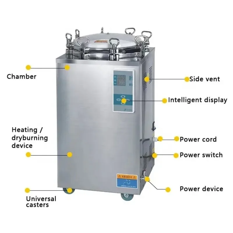 JIBIMED LS-35LD Vertical Pressure Medical Autoclave Sterilizer 35L Stainless Steel ISO9001 CE Certified 0.22MPa Working Pressure
