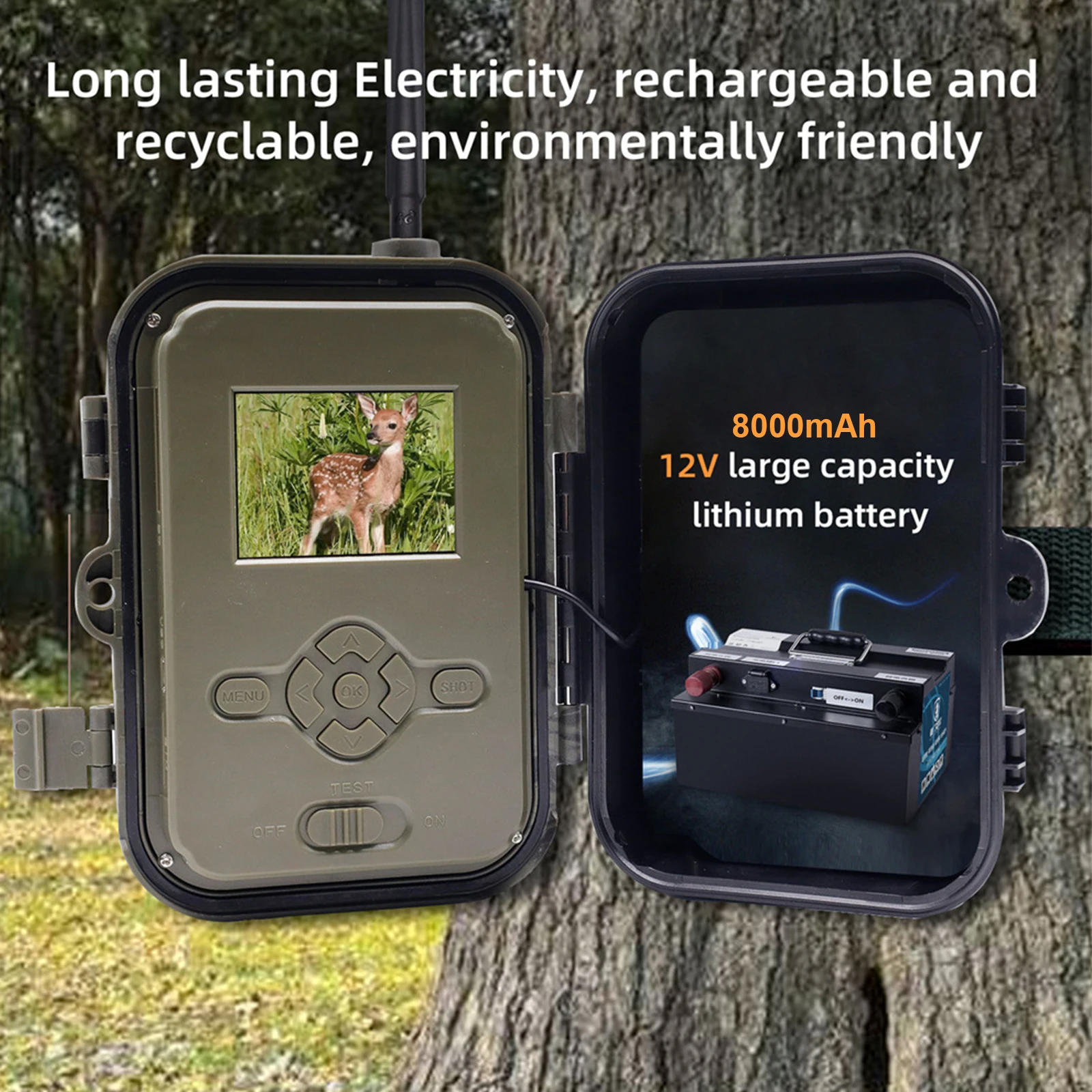 Imagem -05 - Câmera de Caça com Bateria de Lítio Visão Noturna Leds Infravermelhos Invisíveis Aplicação Wildlife Hc-940rro 4g 4k 36mp 940nm 8000mah