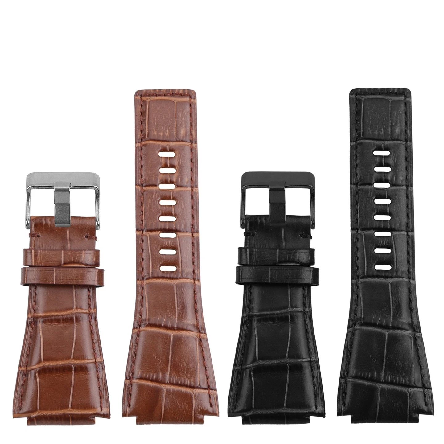 

Ремешок для часов BR Bell Ross из натуральной кожи, браслет из воловьей кожи, выпуклый, 24 мм, с пряжкой, BR01 BR03, с узором «бамбуковый узел»