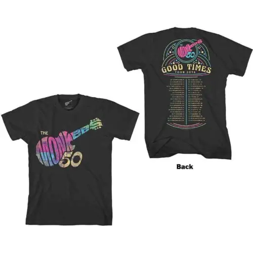 The Monkees Guitar Discography T-Shirt Black New