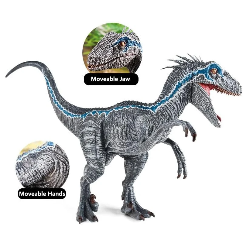 

Игрушка-динозавр Велоцираптор для детей и любителей динозавров, супер-динозавр-раптор с подвижной челюстью и руками, реалистичный и забавный