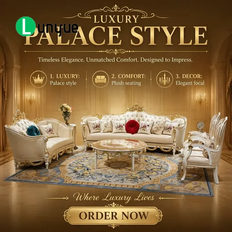 French Style Solid Wood Upholstered Sofa Customizable Luxury Living Room Furniture for Villas and Manors High End Comfort