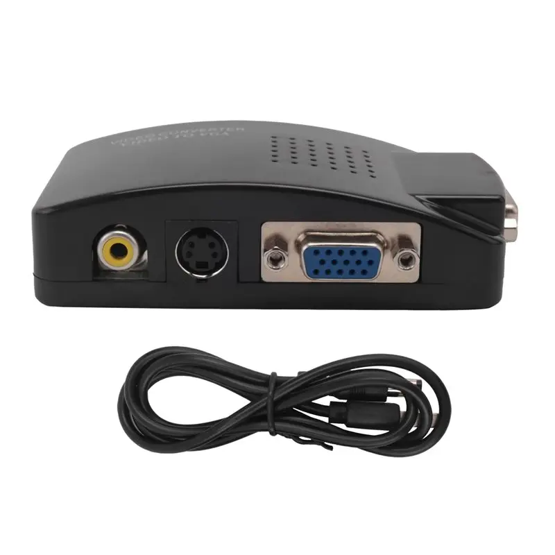AV To VGA Adapter RCA VGA Converter PC RCA Composite S-Video AV Input To PC VGA LCD Output Converter Switch Box