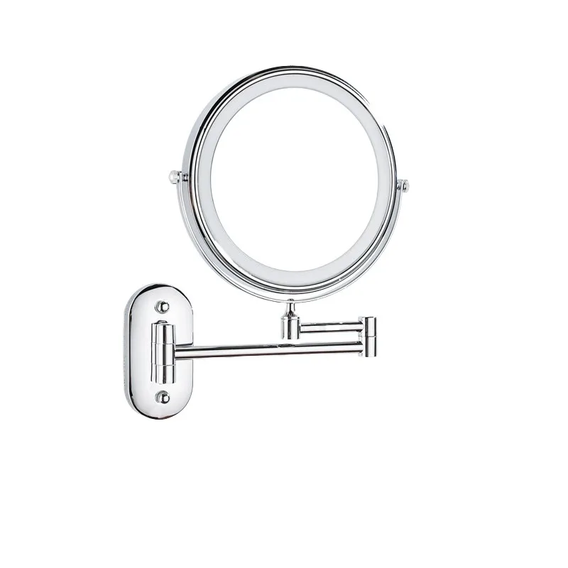 For makeup mirrors, bathroom wall-mounted foldable telescopic with dual-sided lights, magnifying beauty mirrors, bathroom no