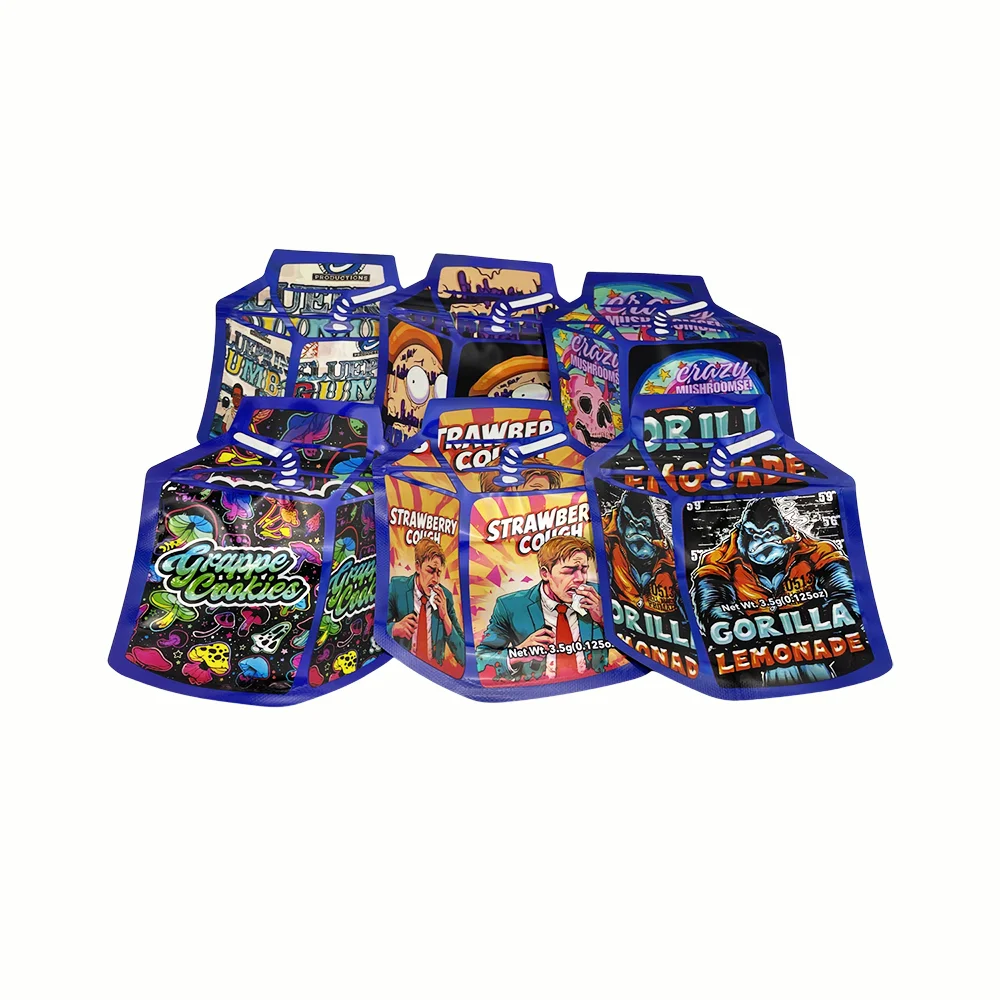 100 Stück/Packung 3,5G Cartoon-Mylar-Beutel, geruchsdichter Beutel, leerer Zip-Lock, 3,5 Snack-Süßigkeiten-Verpackung, Aufbewahrungsbeutel – Detail 5