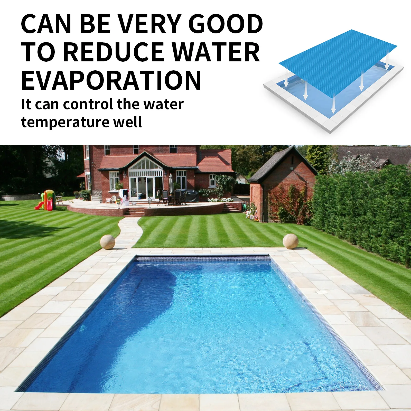 Swimming Pool Cover Rectangular Solar Summer Waterproof Pool Tub Dust Outdoor PE Bubble Film Blanket Accessory Pool Cover Drop