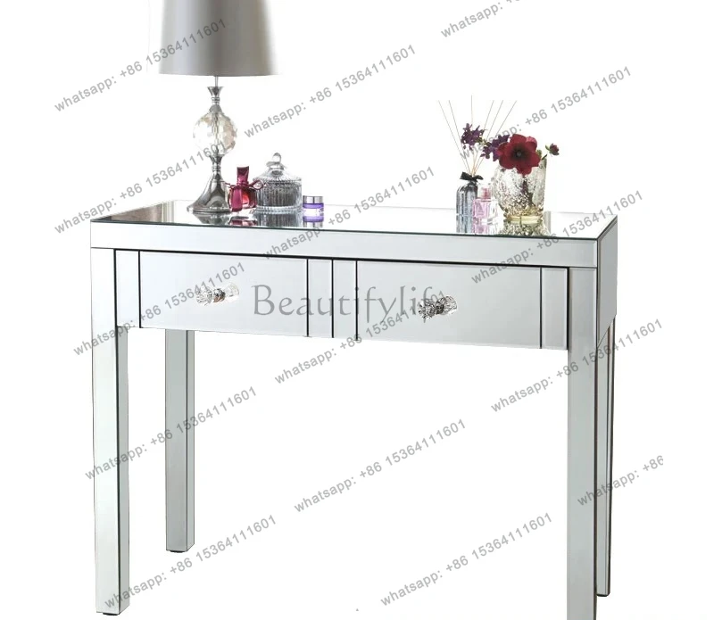 Mirror Furniture Black Glass Mirror Makeup Table European Neoclassical