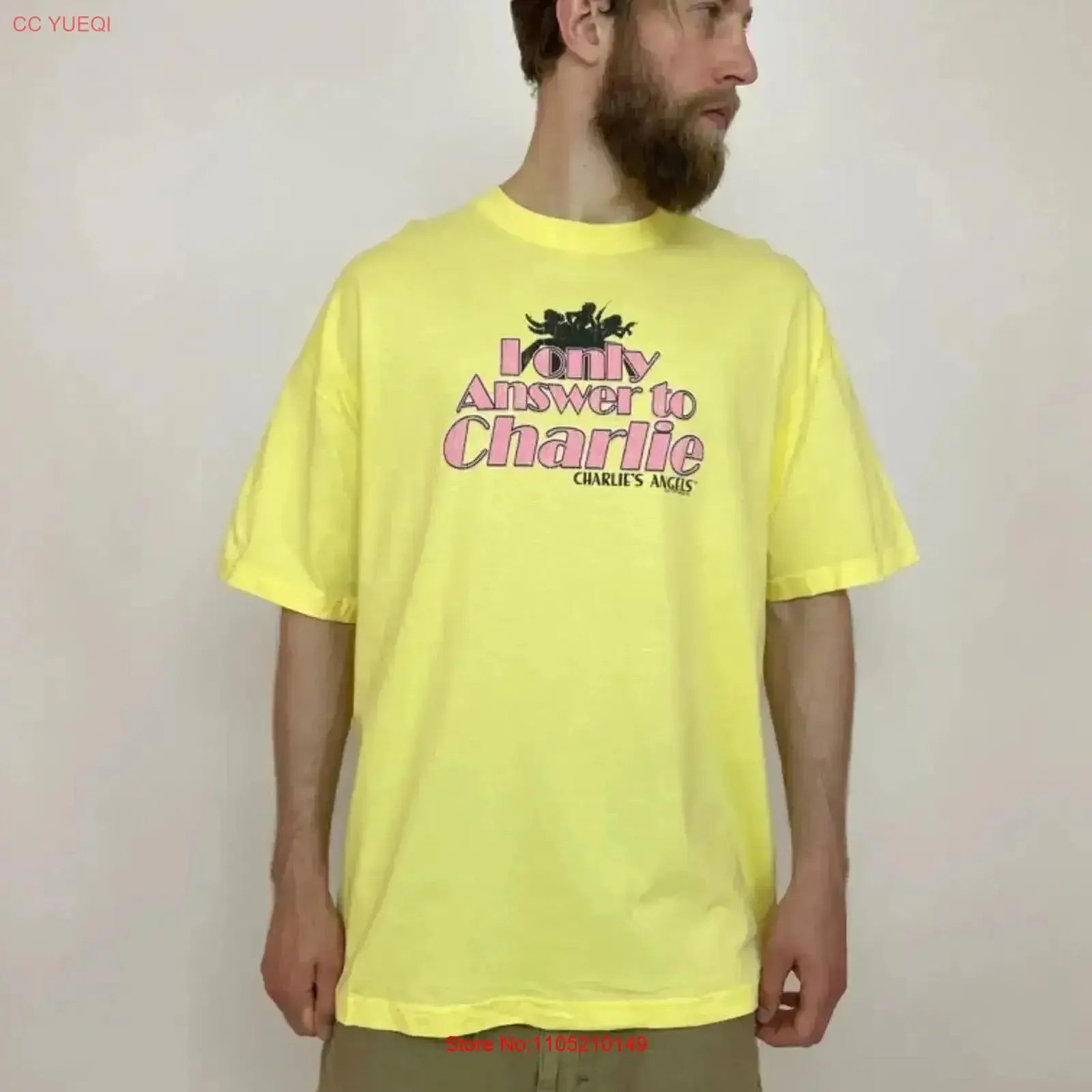 CHARLIES ANGELS Lonly Answer to Charlie 2008's Vintage T shirt XXL vintage Washed Slightly Stylish fashion Soft homme