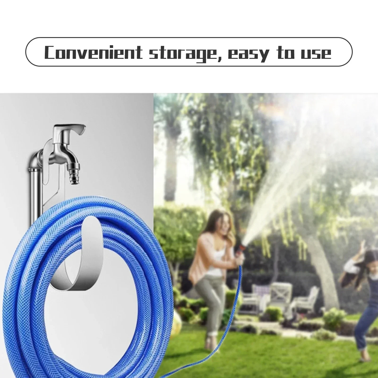 

Wall Mounted Hose Pipe Reel Holder Gardening Hook 1PC Portable Silver Anti-rust Kitchen Stainless Steel Safety Load Bearing 5kg