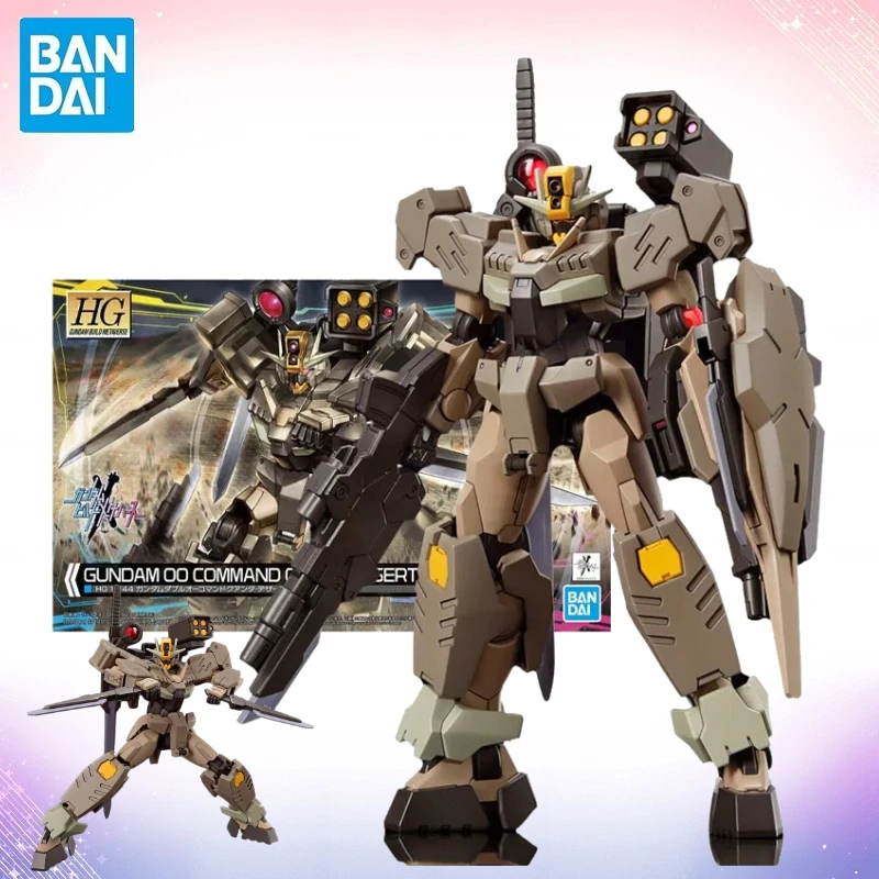 En Stock, Figura Original de Bandai, Kit de Modelo Gundam HGGBM 1/144 00 Command Qan[T] Desert Collection, Juguetes de Acción, Regalos