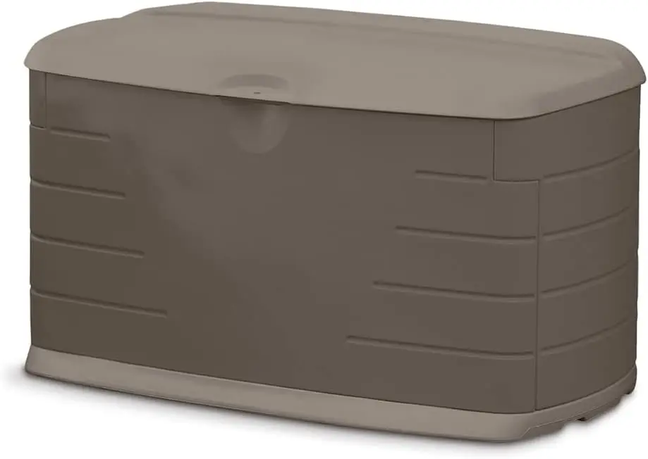 

Medium Resin Outdoor Storage Deck Box 73 Gal Weather Resistant Brown Deck Organization for Home Backyard Pool Chemicals Toys Gar