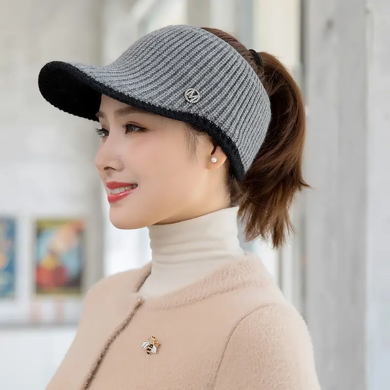 Hats For Women Autumn Winter Sports Empty Top Caps Female Knitted Warm Baseball Cap Fashion Running Golf Sun Hat