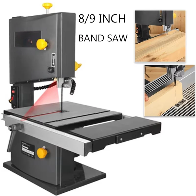 8 Inch 9 Inch Woodworking Band Sawing Machine Desktop Wire Saw Jigsaw Metal 85/89MM Cutting Rosary 350/550W 220V Table