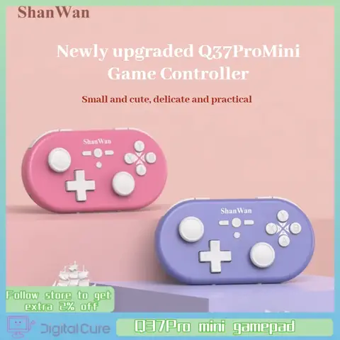 신형 샨완 업그레이드 Q37pro 미니 게임패드 휴대용 무선 블루투스 듀얼 조이스틱 안드로이드 에뮬레이터 애플 PC 마우스 키보드로 사용 가능