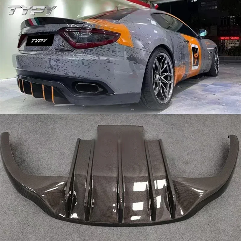 TYPY Car Accessories Fit for Maserati GTS GT Gran Turismo Convertible Modified to Carbon Fiber Rear Bumper Diffuser Rear Lip