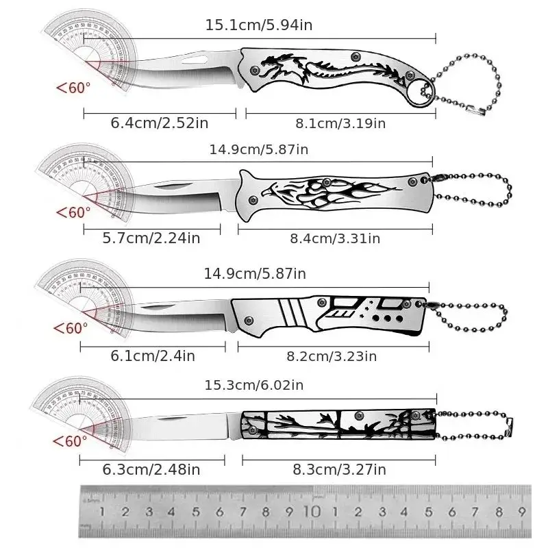 Folding fruit knife - outdoor portable stainless steel knife - Mini Seiko multi-functional open express special small knife