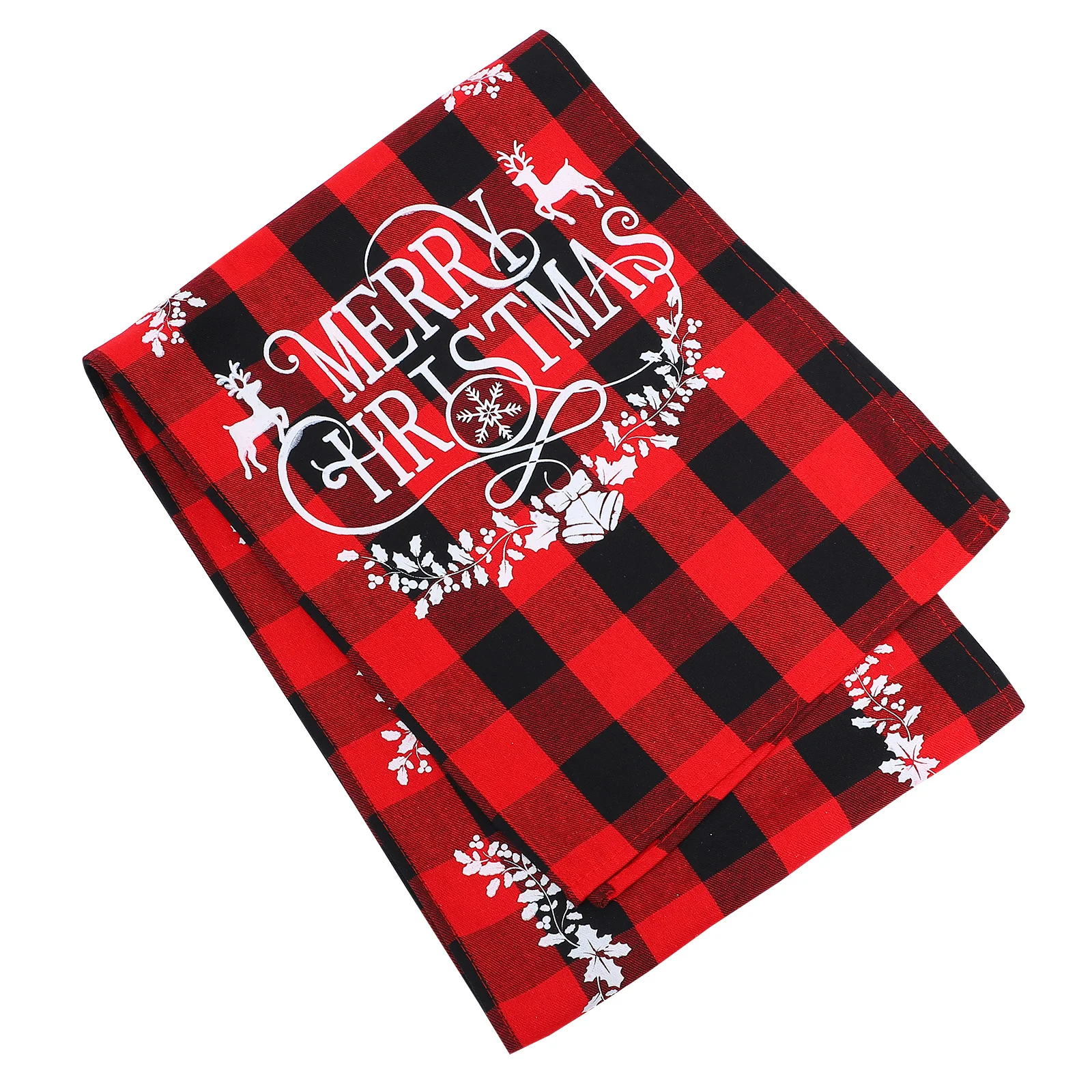 

1Pcs Xmas Tablecloth Christmas Plaid Fabric Elastic Table Runner for Home Party Thanksgiving Festival Decor
