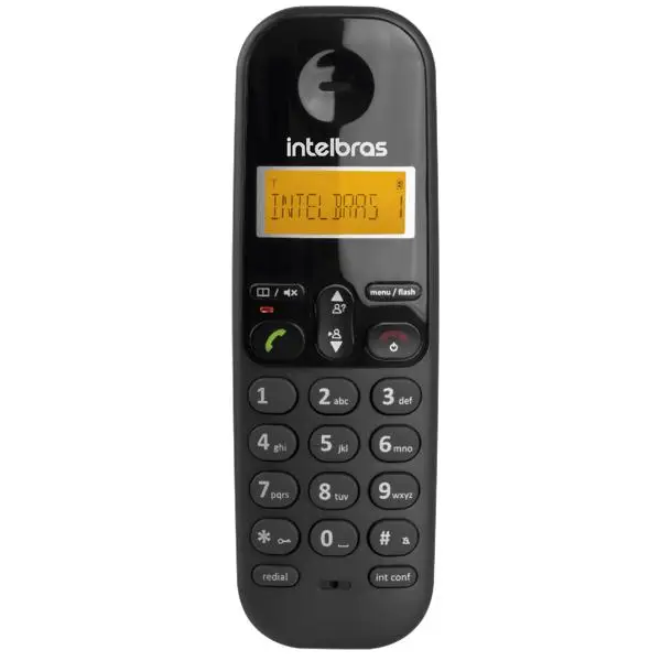 Telefone sem fio com display luminoso preto TS3110, Modelo 4123110, INTELBRAS