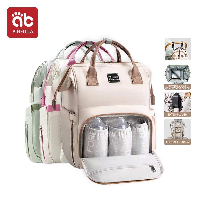 Mommy Bag Lightweight Multifunctional Large Diaper Bag Mom Backpack With Charge USB Nappy Pregnant Bag