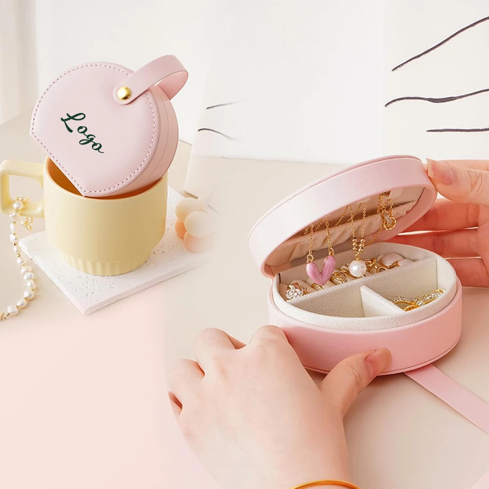 

Дорожный футляр для ювелирных изделий, портативный мини-органайзер для ювелирных изделий, коробки со съемной ручкой, водонепроницаемый чехол для подарка для подружки невесты из искусственной кожи