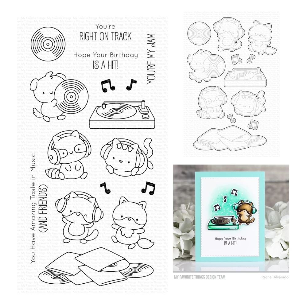 December 2023 Release Right on Track Animals Cats Clear Stamps Cutting Dies Scrapbooking for Paper Making Frame Card