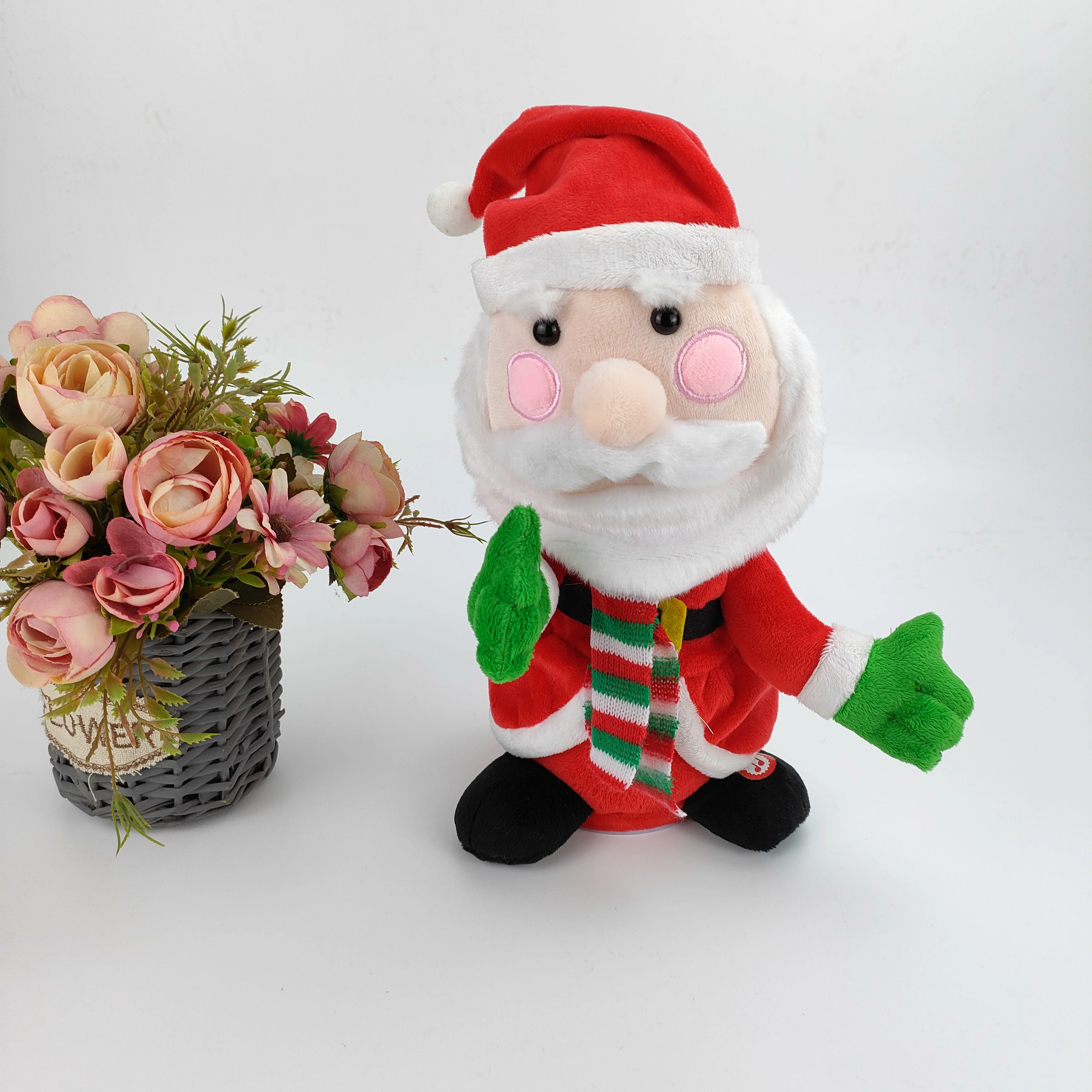 Peluche elettrico Babbo Natale gioca sassofono renna pupazzo di neve canta danza giocattolo per bambini
