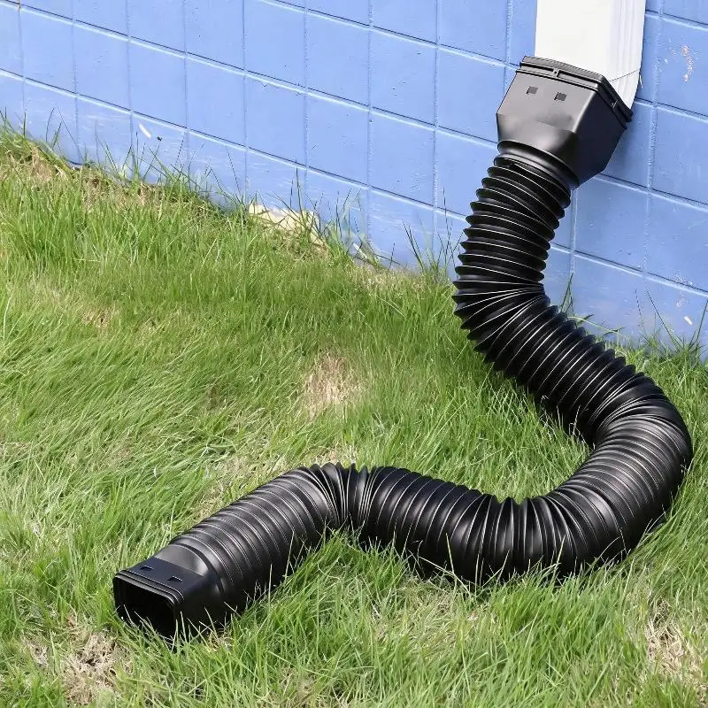 Raccord de gouttière extensible en PE flexible, tuyau de drainage pour gouttières rondes d'extérieur